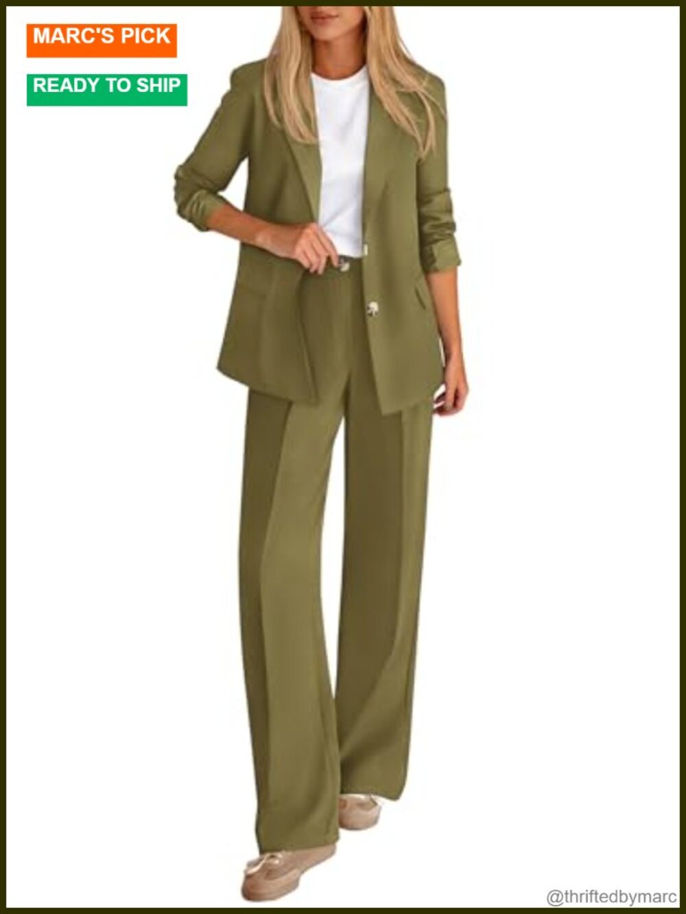 Womens 2 Piece Pantsuit Blazer Wide Leg Dressy Business Casual Outfit Set Work